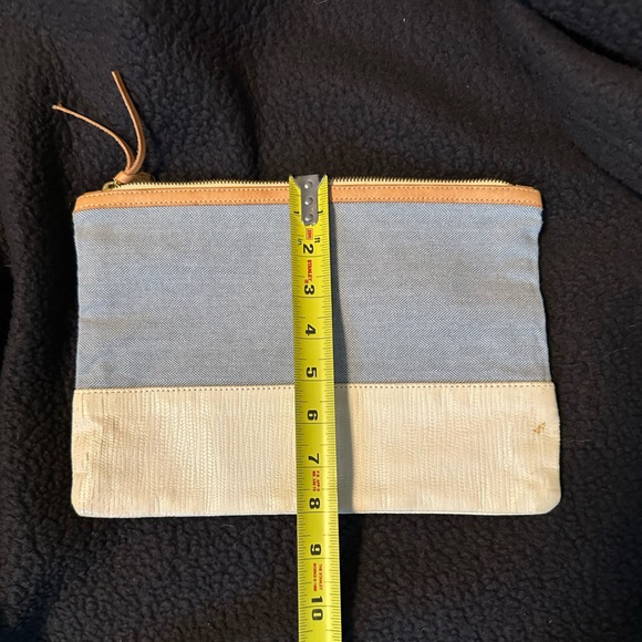 Clare V denim and leather clutch - Picture 6 of 6